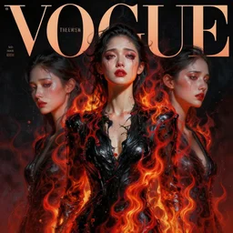 3 d, crying fashion model, flame, liquid black and red water, night, vogue cover style, poster art, high detail, intricate oil painting, multiple exposure, heaven mood, hyperrealism, 3 d, by tooth wu and wlop and beeple and greg rutkowski