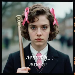 aerith gainsborough!!!!!, pink ribbon in hair, carrying staff, cinematic, cinestill 4 0 0 t film, symmetrical face!!!, symmetrical eyes!!!, highly detailed, award winning photography