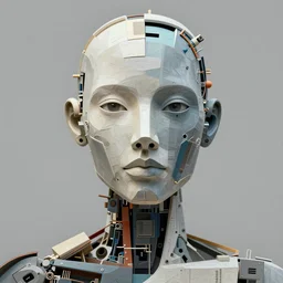 an abstract portrait of an ai robot, in the style of john chamberlain, digital art, trending on artstation