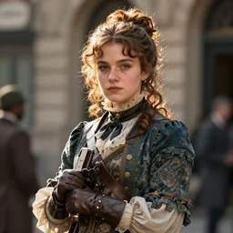 detailed ultrarealistic photography of victorian experienced heroic street warrior girl cinematic, full shot