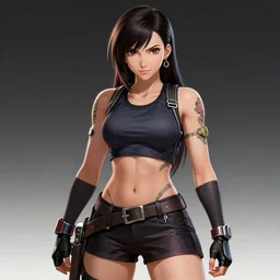 high quality concept art of tifa lockhart with tattoos, trending on artstation