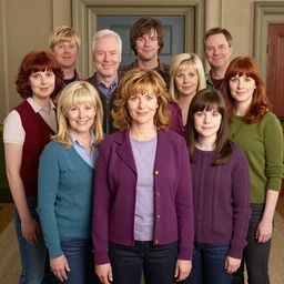 Promotional group photo of the main cast of the Sarah Jane Adventures (2007)