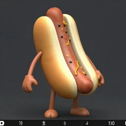 trail cam footage of a humanoid hot dog with arms and legs