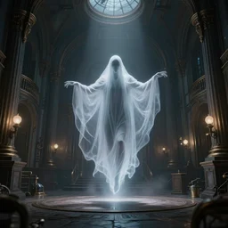 bright levitating wraith in a french dieselpunk mental institution, expressive