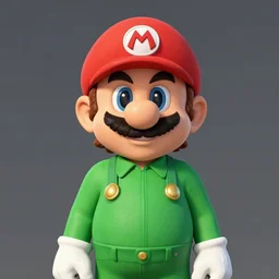 portrait of dobby as mario wearing a green outfit by becky cloonan
