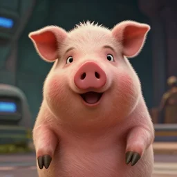 film still of porky pig in the new scifi movie, 4 k