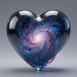 the universe filled in a heart shaped glass 8 k high resolution hyperrealism