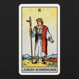Jurgen Schmidhuber on a tarot card tarot major arcana