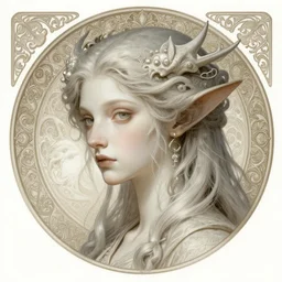 portrait of a transcendental creature, D&D, fantasy, intricate, elegant, highly detailed, digital painting, artstation, concept art, smooth, sharp focus, illustration, art by artgerm and greg rutkowski and alphonse mucha
