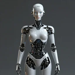 centered portrait of a mechanical robot, sci fi character concept, science fiction, futuristic, medium shot, symmetrical face, elegant pose, illustration, slender, cinematic lighting, hyperdetailed, cgsociety, 8k, high resolution, single face, insanely detailed and intricate, octane render, golden ratio, vfx, postprocessing,