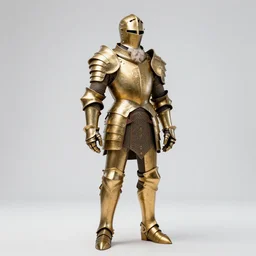 elderly paladin in golden armor, studio photography, full body, standing, isolated on a pure white background, centered, whole figure in frame, sharp focus, studio lighting