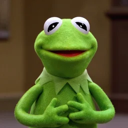 a still image of kermit the frog as agent smith in matrix ( 1 9 9 9 )