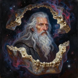 beautiful oil painting with high detail of a wise Space ent made of stars and plasma, hybrid from dungeons and dragons and art direction by James Cameron ;by artgerm; wayne reynolds art station; cinematic quality character render; low angle; ultra high quality model; production quality cinema model; surreal nested Escher jaw