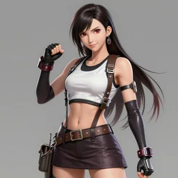 detailed character art of tifa lockhart, trending on artstation
