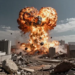 fashion editorial in crashing asteroids on earth. gigantic explosions. cities destroyed. wide angle shot. highly detailed. depth of field. high definition. 8k. photography.