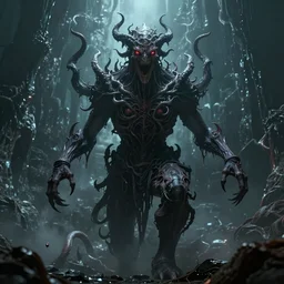 Nyarlathotep, the Crawling Chaos, horror, eldritch, 8K, concept art, DSLR, filmic, HDR, hyperrealism, Unreal Engine, volumetric lighting, Darkart