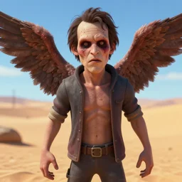 creepy uncanny valley face portrait of a badly 3 d modeled man posing in a desert, rendered in bryce 3 d and daz, fanart by chris - chan, xavier renegade angel, asymmetrical face, very ugly, ray - tracing, vibrant color, depth of field, cinematic lighting, sharp focus, rule of thirds, extremely hated on artstation