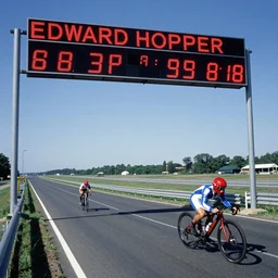 racing photo finish by edward hopper