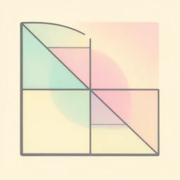 parallelogram. retro art by jean giraud. fibonacci. pastel colors