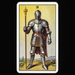 a painting of the knight of pentacles tarot card by austin osman spare