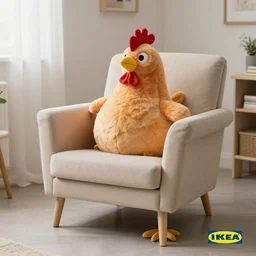 an ikea photograph of an armchair that looks like a chicken