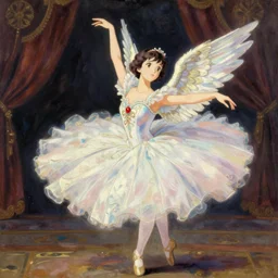 anime ukiyo - e ballroom angel, intricate oil painting by greg rutkowski, trending on artstation