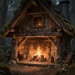 cozy cabin, deep focus, intricate, highly detailed, digital painting, artstation, concept art, matte, sharp focus, illustration, hearthstone, art by artgerm and greg rutkowski