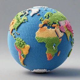 epic comic book style painting of crocheted world, unreal 5, render