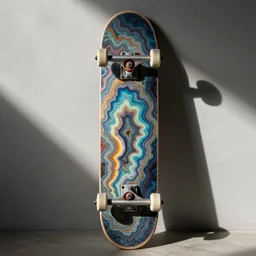 skateboard with a geode decal