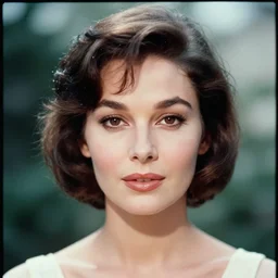 analog photojournalism photography by eve arnold. filmic. a vintage head and shoulder frontal face portrait of a beautiful hollywood actress. natural light. taken with a pentax on color slide film. symmetrical balance. in - frame