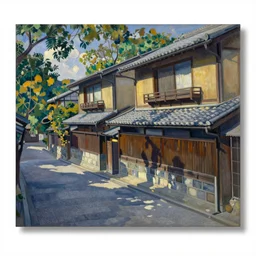 kyoto old town by paul cezanne