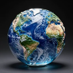 photo of a planet earth made from glass