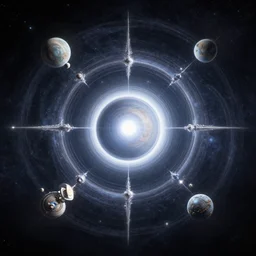 a planetary scene, mystical, astral, digital art, concept art, 1 6 k resolution, 4 k hd, symmetrical portrait