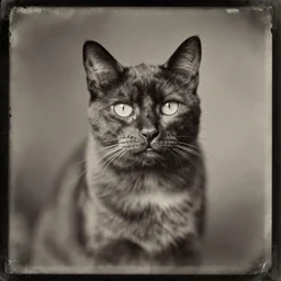 tintype photo of a cat, 1 8 8 0 s