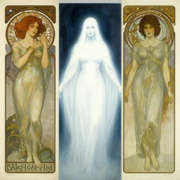 eldritch 1 9 2 0's david lynch ghost in a white dress by stephen gammell and thomas kinkade and alphonse mucha
