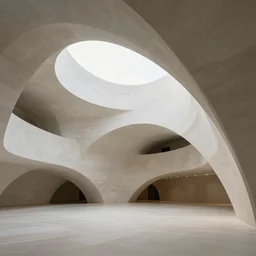 an obsidian interior, architecture carved for a god, beautiful in its smoothness and expansiveness, curving geometric arches, architectural photograph by louis kahn and moshe safdie