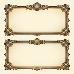 ornamental retro style frames, banners for text and blank space for tarot cards