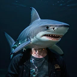 royal portrait of a shark man, in the style of picasso, cinematic, dramatic, photography, portrait, ray tracing reflections, ray traced, post processing, post - production, tone mapping, cgi, vfx