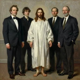 norman rockwell and solomon joseph solomon and richard schmid and jeremy lipking victorian loose genre loose painting full length portrait painting of jesus