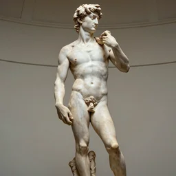 michelangelo sculpture, old man contra pose, vivid marble dark veins, studio light, high quality, black sokkel, shell shaded, concept art