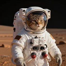 astronaut cat, astronaut cat suit, outer space, mars, golden hour, sharp focus, digital art, hyper - realistic, 4 k, highly detailed, hd, dramatic lighting by brom