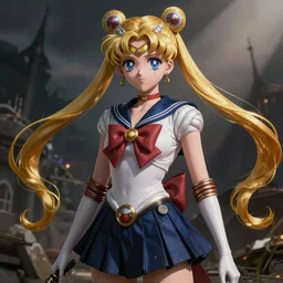 steampunk sailor moon, artstation