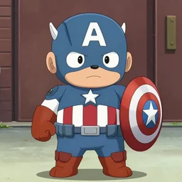 hiro hamada as captain america, in a style of big hero 6