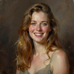 happily divorced woman, artstation, oil painting