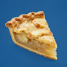 1 thick slice of apple pie floating on a blue background, chesley bonestell, vincent di fate