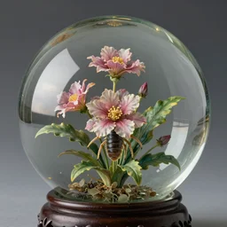 a beautiful floral tardigrade!!! inside a beautiful intricate glassball, by lois van baarle, by annie liebovitz, colored - n 4