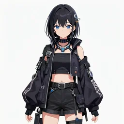 by kyoto animation, cool girl wearing cyberpunk intricate streetwear, beautiful, detailed symmetrical close up portrait, intricate complexity, in the style of artgerm and ilya kuvshinov, cell shaded, 4 k, concept art, by wlop, krenz cushart, greg rutkowski, pixiv. cinematic dramatic atmosphere, sharp focus, volumetric lighting, cinematic lighting, studio quality