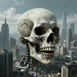 futuristic city of dead humans, 4k, ultra realistic