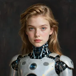robbie the robot, portrait, katsushika oi