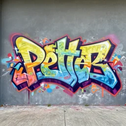text'petter ', graffiti writing, wildstyle, cool, hiphop, colorful